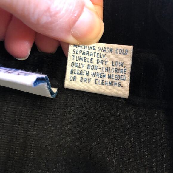 VTG 90s Montana Blues Black Ribbed Button Tunic Shirt L Soft Velour Minimalist - Picture 8 of 9